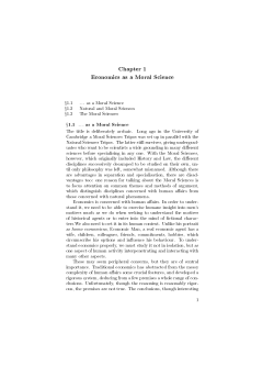 Chapter 1 Economics as a Moral Science