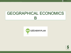 GEOGRAPHICAL ECONOMICS B