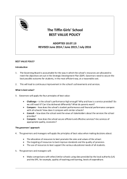 Best value policy - The Tiffin Girls` School