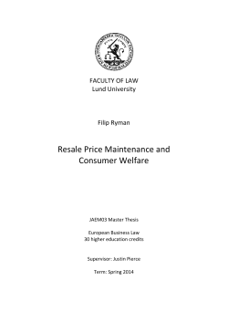 Resale Price Maintenance and Consumer Welfare