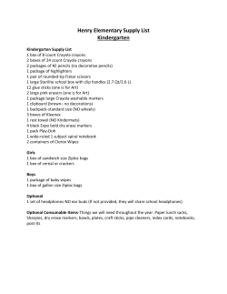 Henry Elementary Supply List 1st Grade
