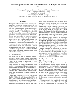 Classifier optimization and combination in the English all words task