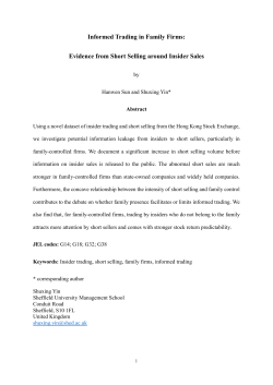 Informed Trading in Family Firms: Evidence from Short Selling