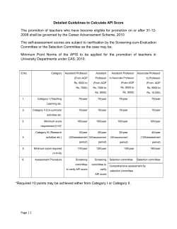 Detailed Guidelines to Calculate API Score The