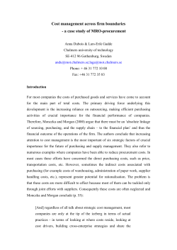 Cost management across firm boundaries