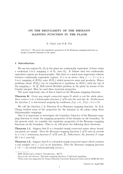 ON THE REGULARITY OF THE RIEMANN MAPPING FUNCTION IN