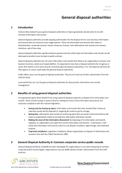 General Disposal Authorities