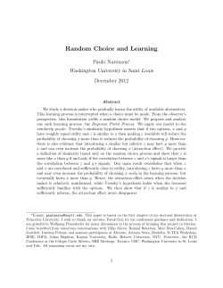 Random Choice and Learning - FGV-EESP