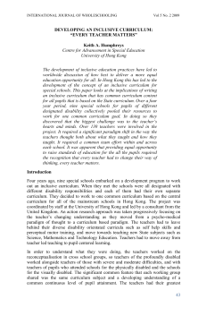developing an inclusive curriculum