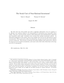 The Social Cost of Near%Rational Investment