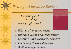 6 Writing a literature review