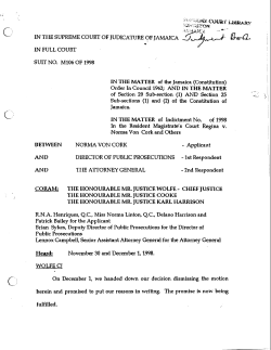 IN T I E SUPREME COURT OF JUDICATURE OF JAMAICA IN FULL