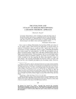 the evolution and vitality of merger presumptions: a decision