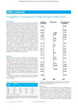 EBM notebook Using Bayes, nomogram to help interpret odds ratios
