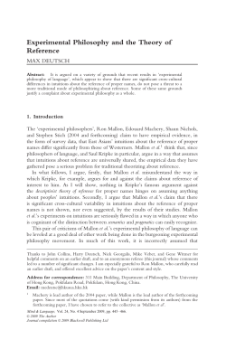Experimental Philosophy and the Theory of Reference