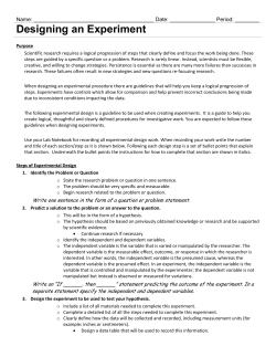 Designing an Experiment