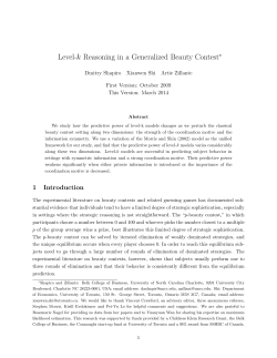 Level-k Reasoning in a Generalized Beauty Contest