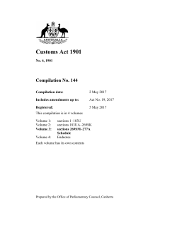 Customs Act 1901 - Federal Register of Legislation