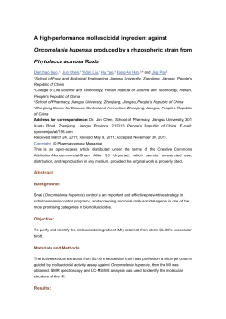 A high-performance molluscicidal ingredient against Oncomelania