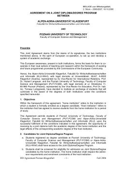 DD Agreement Poznan-Klagenfurt - 1 - Alpen-Adria