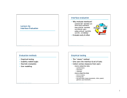 Lecture 4a: Interface Evaluation Interface