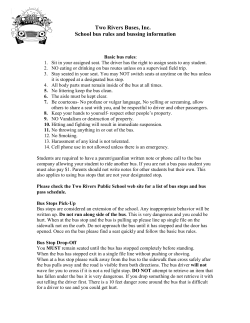 Two Rivers Buses, Inc. School bus rules and bussing information