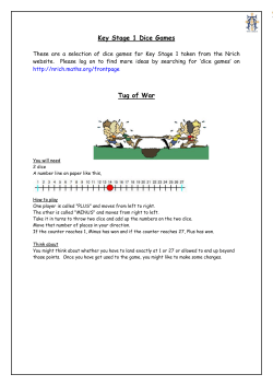Key Stage 1 Dice Games Tug of War