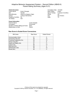 Adaptive Behavior Assessment System – Second Edition (ABAS-II)