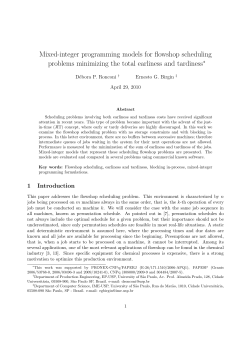 Mixed-integer programming models for flowshop - IME-USP