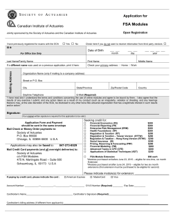 Application for FSA Modules