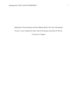 Application of the Systematic Decision-Making Model