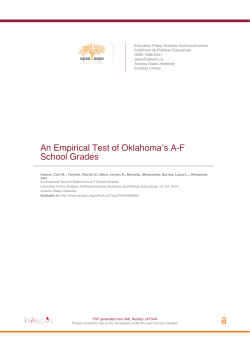 An Empirical Test of Oklahoma`s AF School Grades