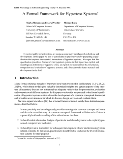 A Formal Framework for Hypertext Systems
