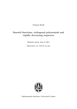 Smooth functions, orthogonal polynomials and rapidly decreasing