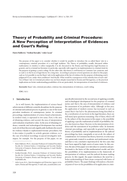 Theory of Probability and Criminal Procedure: A New