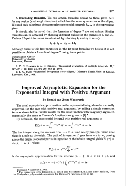 Improved Asymptotic Expansion for the Exponential Integral with