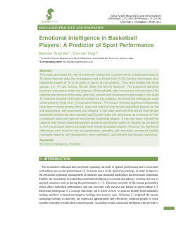 Emotional Intelligence in Basketball Players
