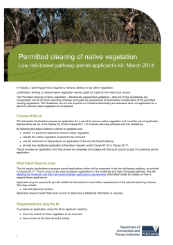 Permitted clearing of native vegetation - Low risk