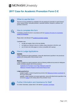 Case for Academic Promotion Form: Levels C-E