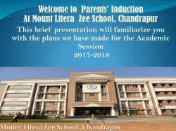 Guidelines For Parents Mount Litera Zee School, Chandrapur