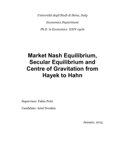 Market Nash Equilibrium, Secular Equilibrium and Centre of