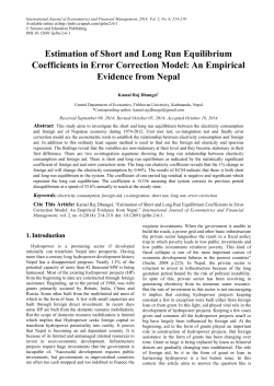 Estimation of Short and Long Run Equilibrium Coefficients in Error