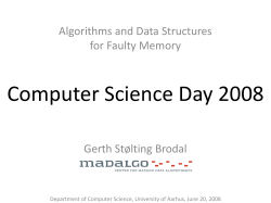 Computer Science Day 2008 - Department of Computer Science