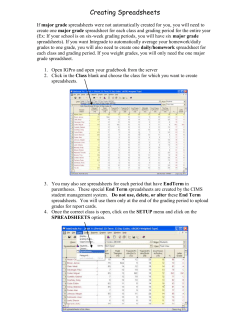 Creating Spreadsheets