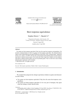 Best response equivalence