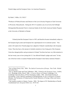 Finnish Judges and the European Union: An American Perspective