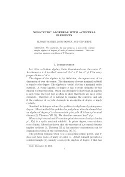 NON-CYCLIC ALGEBRAS WITH n