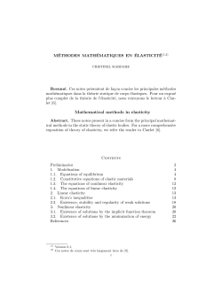 Mathematical methods in elasticity