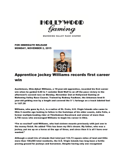 Apprentice jockey Williams records first career win