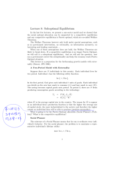 Lecture 8: Suboptimal Equilibrium